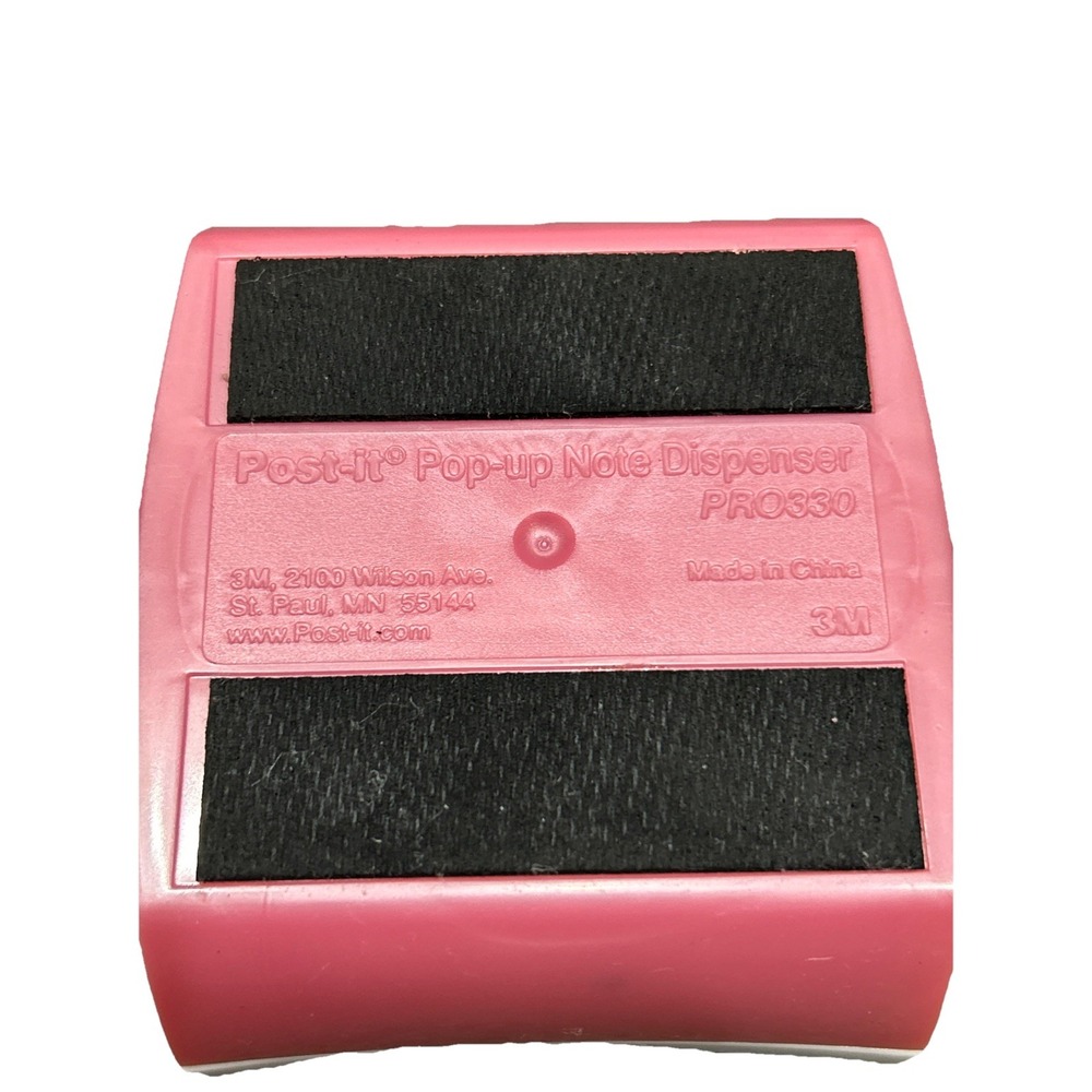 Vintage Post-It PopUp Sticky Note Dispenser PRO330 White Pink HeavyDuty Weighted - Picture 5 of 5